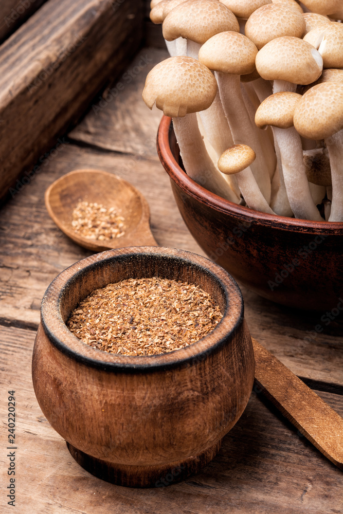 Fototapeta premium Fragrant mushroom seasoning