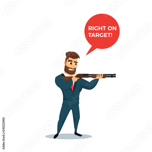 Businessman Character design. Fun bearded business men . Vector illustration