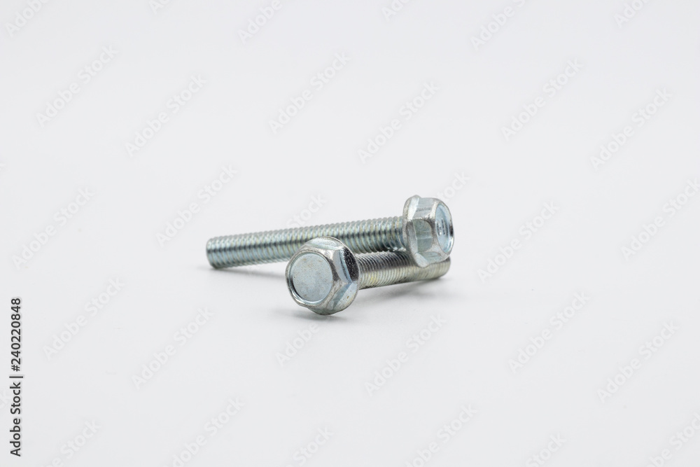 Metric Hex Cap Screws on white Metric Hex Cap Screws on white