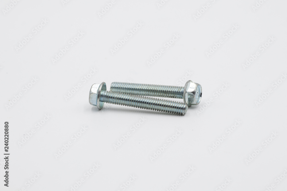 Metric Hex Cap Screws on white Metric Hex Cap Screws on white