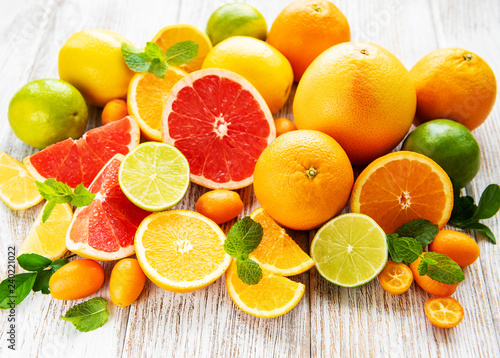 Fotografie, Obraz Fresh citrus fruits