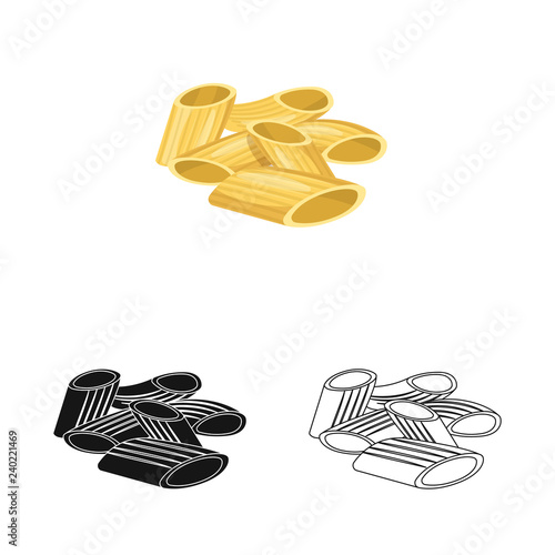 Vector illustration of pasta and carbohydrate symbol. Collection of pasta and macaroni stock vector illustration.