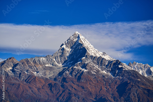 Machapuchare mountain Fishtail in Himalayas range Nepal