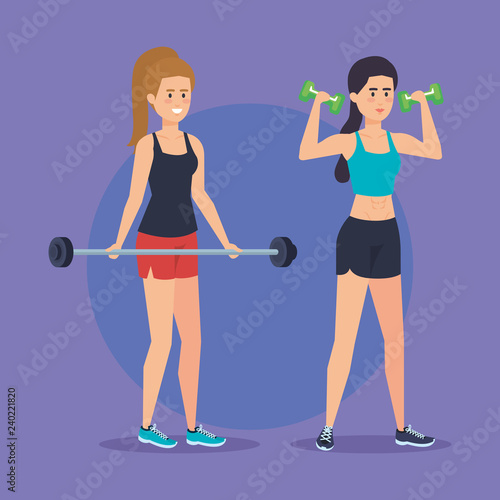 strong women lifting weight