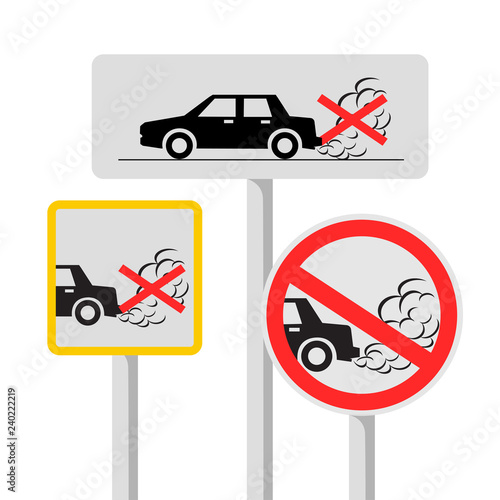 no idling road sign symbol