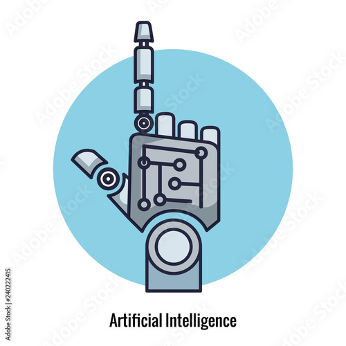 robotic hand artificial intelligence icons