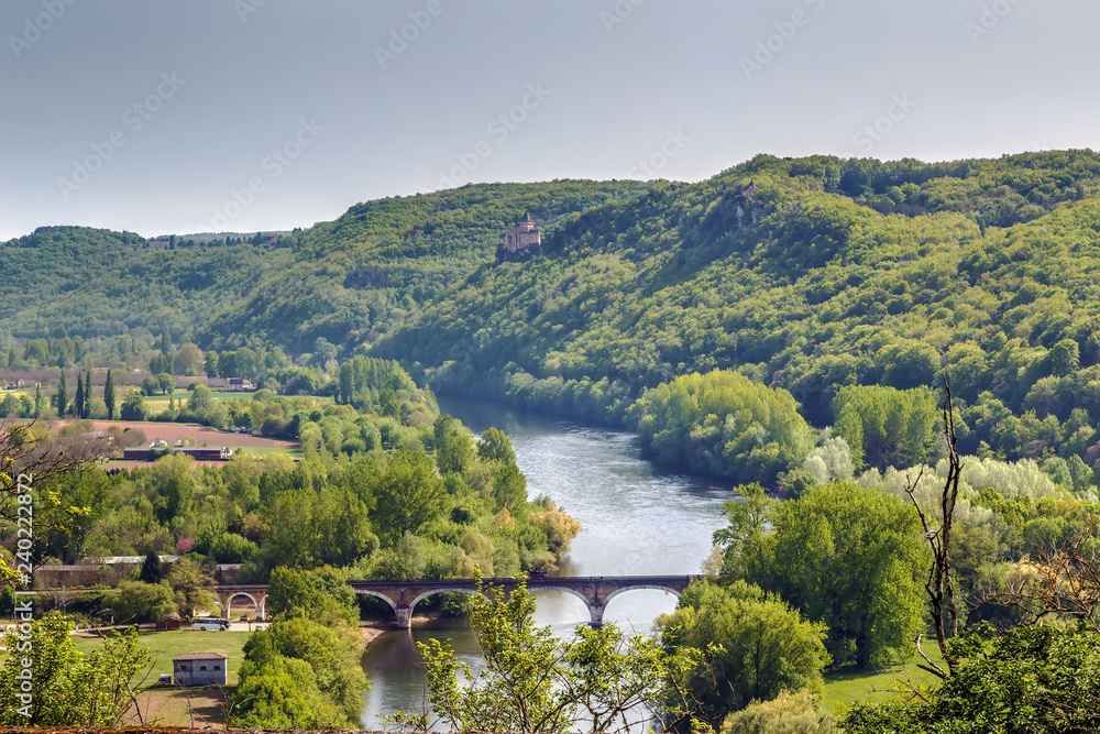 View of Dordogne river, France