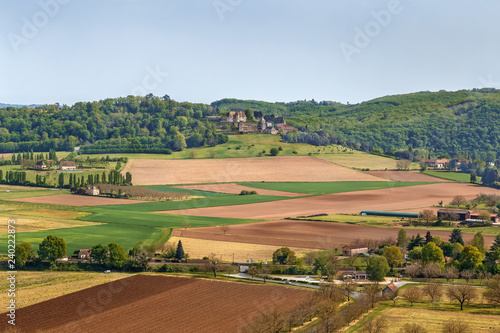 View of the surroundings from Beynac castle, France