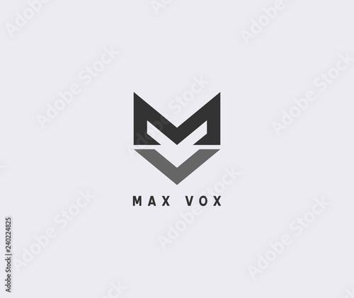 Simple Letter MV Logo 