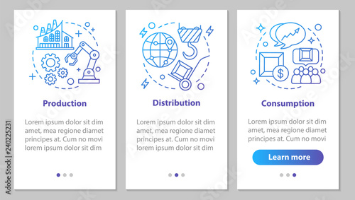 Industrial sector onboarding mobile app page screen with linear 