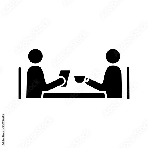 Business lunch glyph icon
