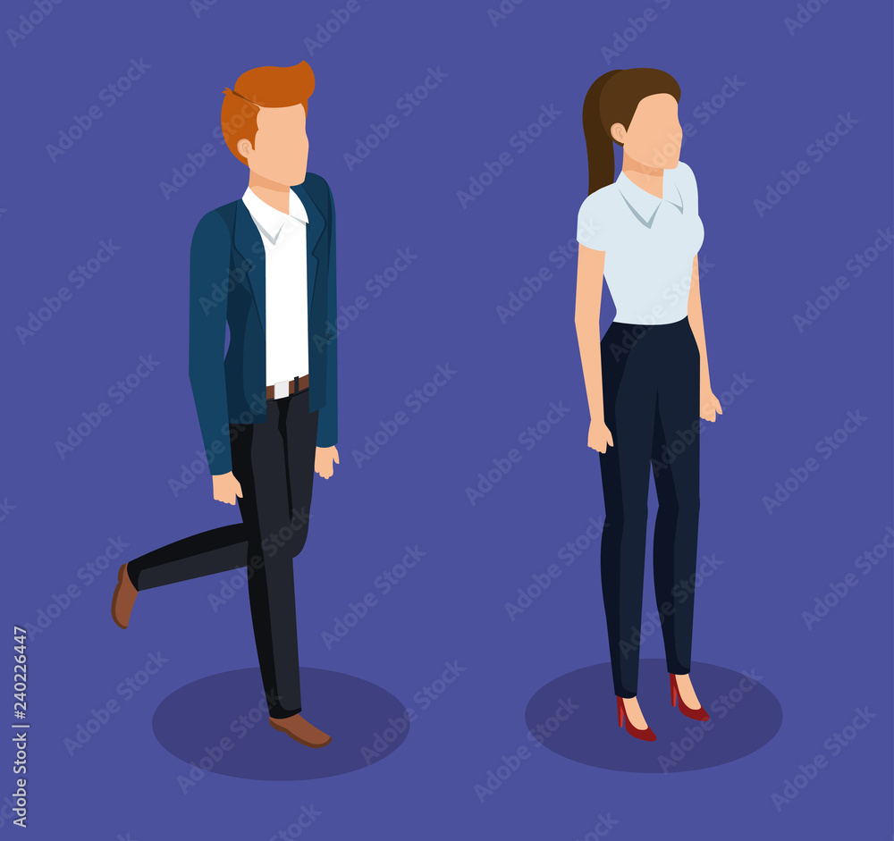 business couple avatars characters