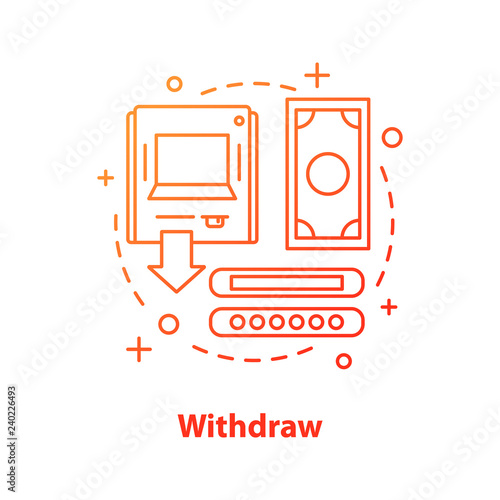 Withdraw money concept icon