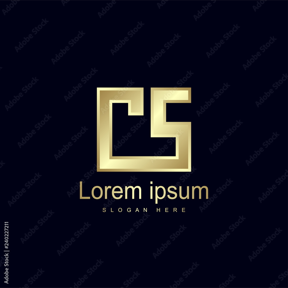 Obraz premium Initial Letter CS Logo Template Vector Design