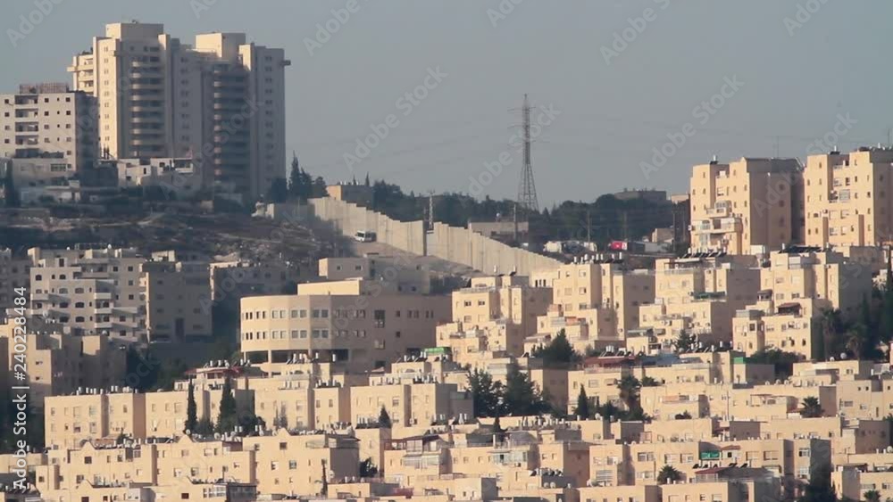 East Jerusalem Security fence East Jerusalem Security wall divide between Palestinian and Israeli village East Jerusalem Security fence East Jerusalem Security wall divide between Palestinian and Israeli village