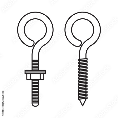 Lag screw eye bolt.Plain eye bolt