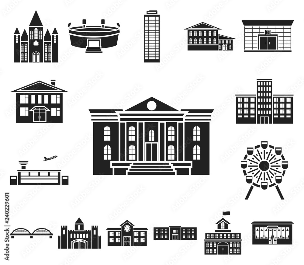 Building repair black icons in set collection for design.Building material and tools vector symbol stock web illustration.