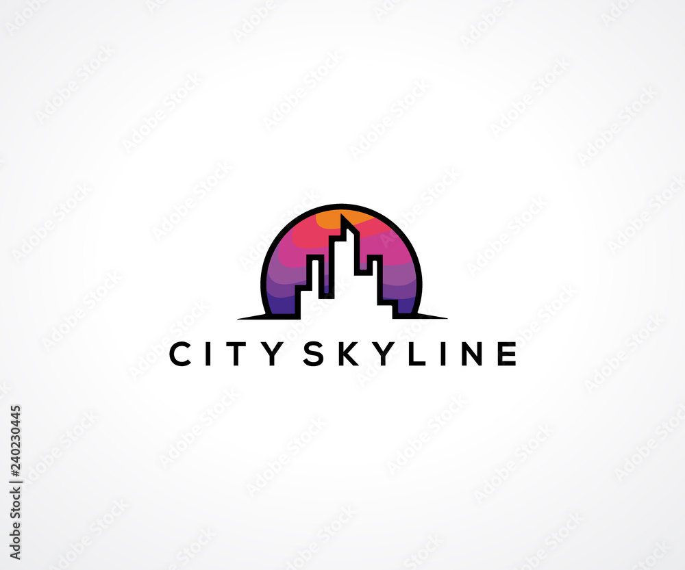 City Skyline logo design concept, Business logo template Stock Vector |  Adobe Stock