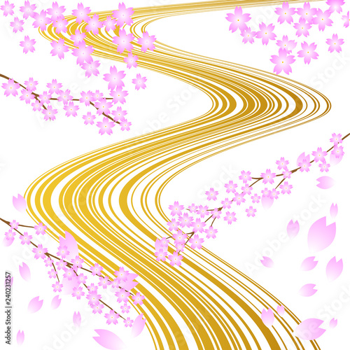 桜　川の流れ　風