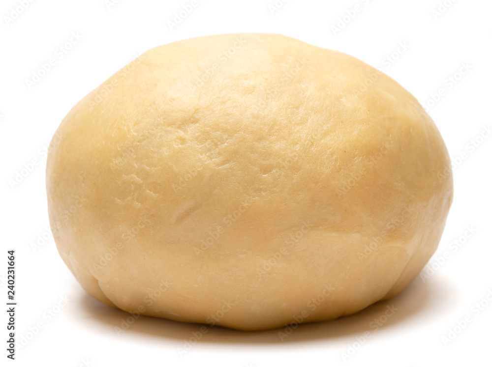 unrolled and unbaked Shortcrust pastry dough on white background unrolled and unbaked Shortcrust pastry dough on white background
