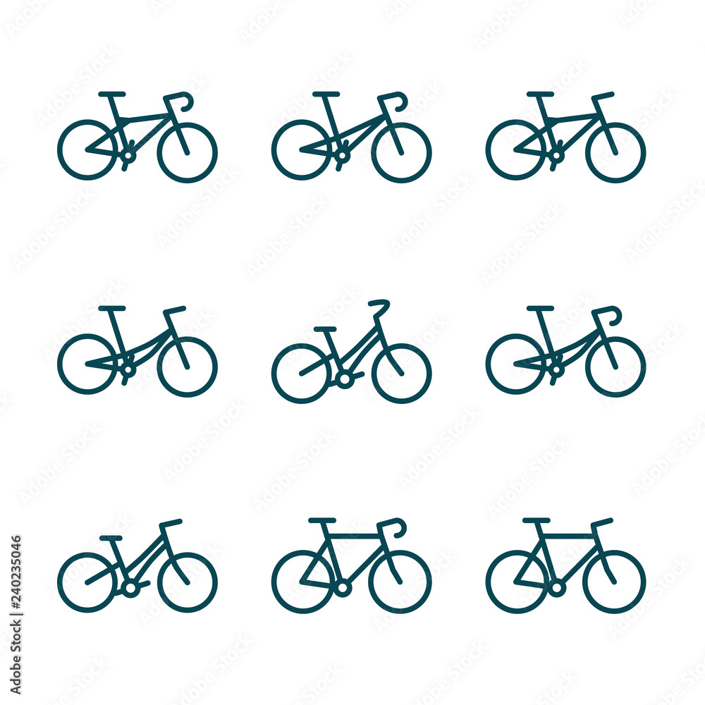 Bicycles Icon Set Bicycles Icon Set