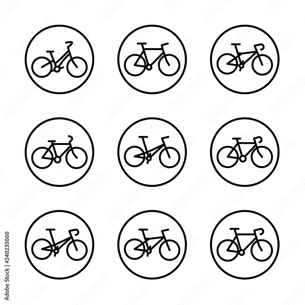 Bicycles Icon Set Bicycles Icon Set