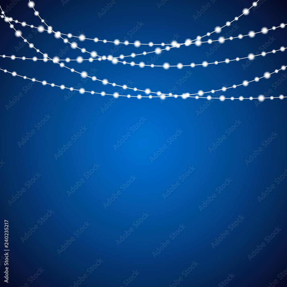 String Lights Background, Vector Clip-art 