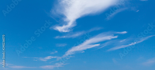 Photography Blue sky with windy cirrus clouds at daytime