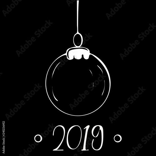 Christmas ball icon vector illustration on black background
