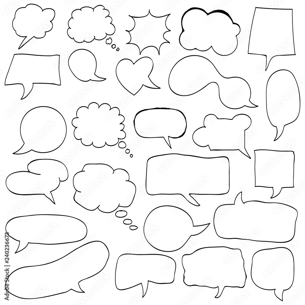 Set of cute retro hand drawn cloud, doodle vector illustration Set of cute retro hand drawn cloud, doodle vector illustration