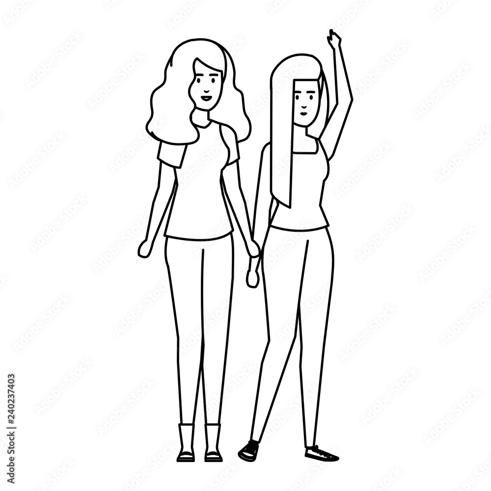 couple girls avatars characters couple girls avatars characters