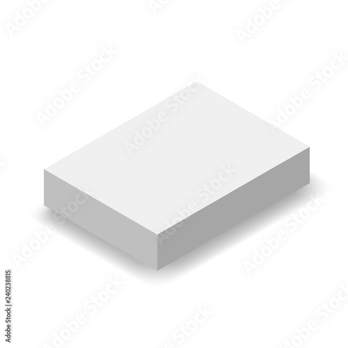 blank vector box with shadow on white background mockup