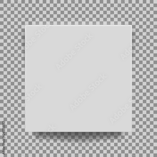 White closed box mock up model 3D top view with shadow. Container box package template on transparent background.