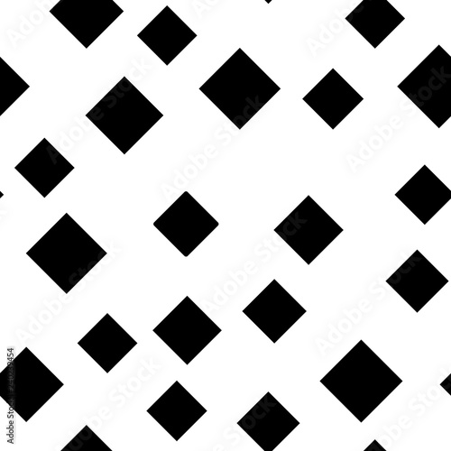 Seamless abstract geometric pattern of black squares in random order. Simple flat vector illustration.