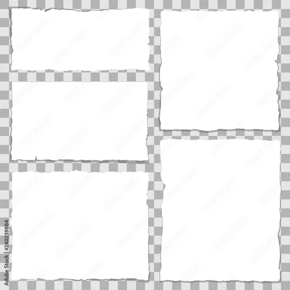 Pieces of torn white note paper with copy space Pieces of torn white note paper with copy space