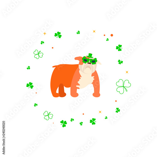Cute cartoon dog leprechaun
