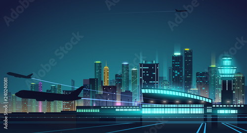 Night airport background