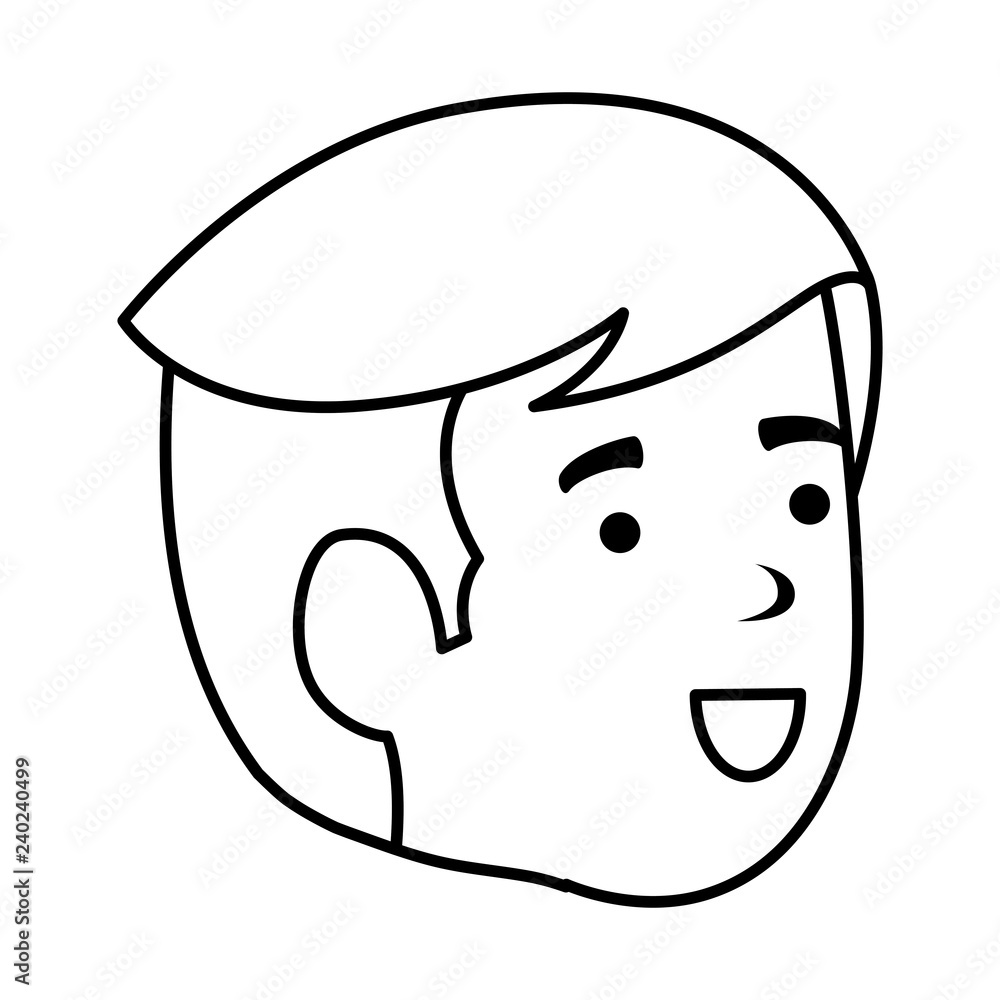 young man head character young man head character