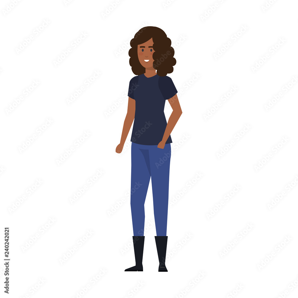 Fototapeta premium beautiful and young black woman character