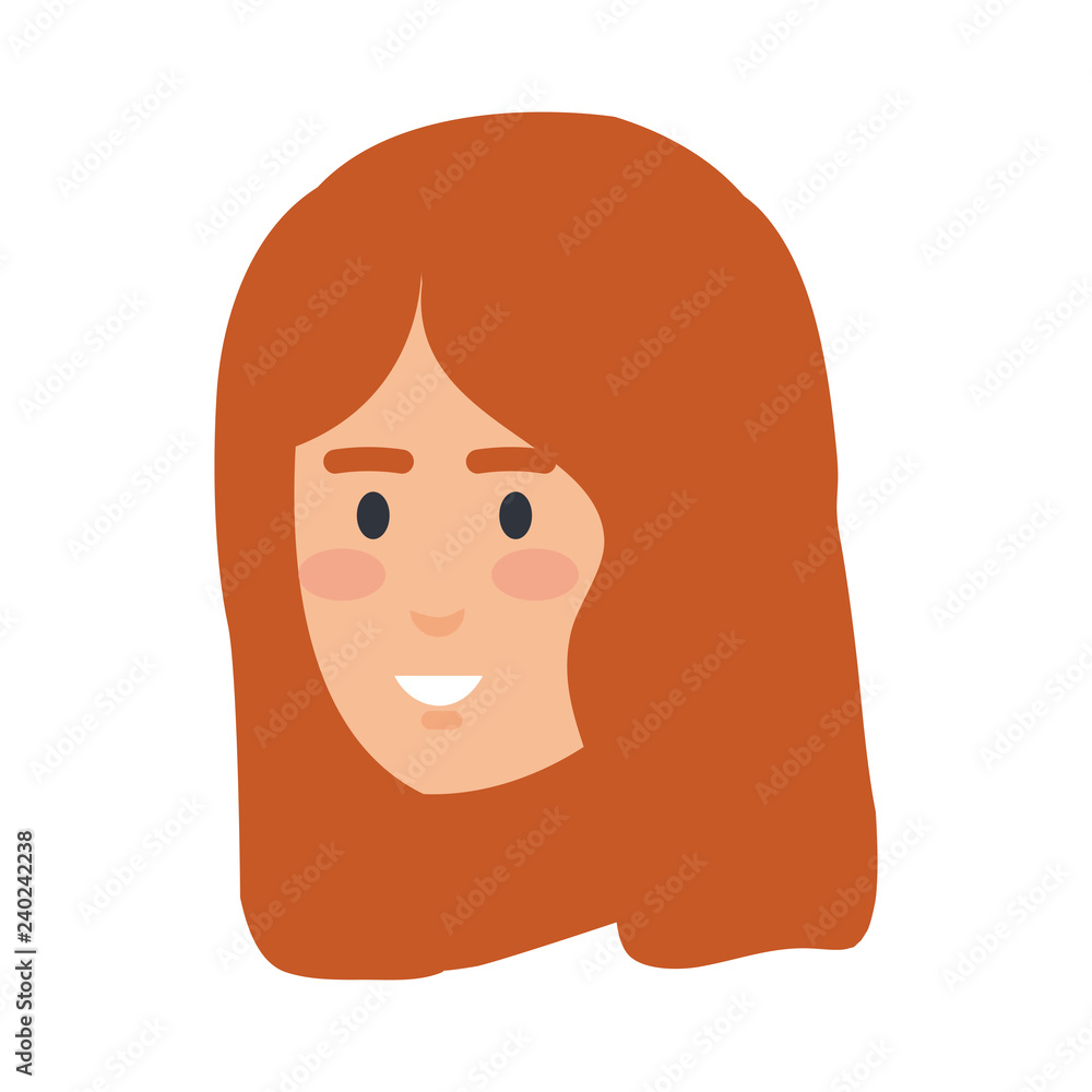 young woman head character
