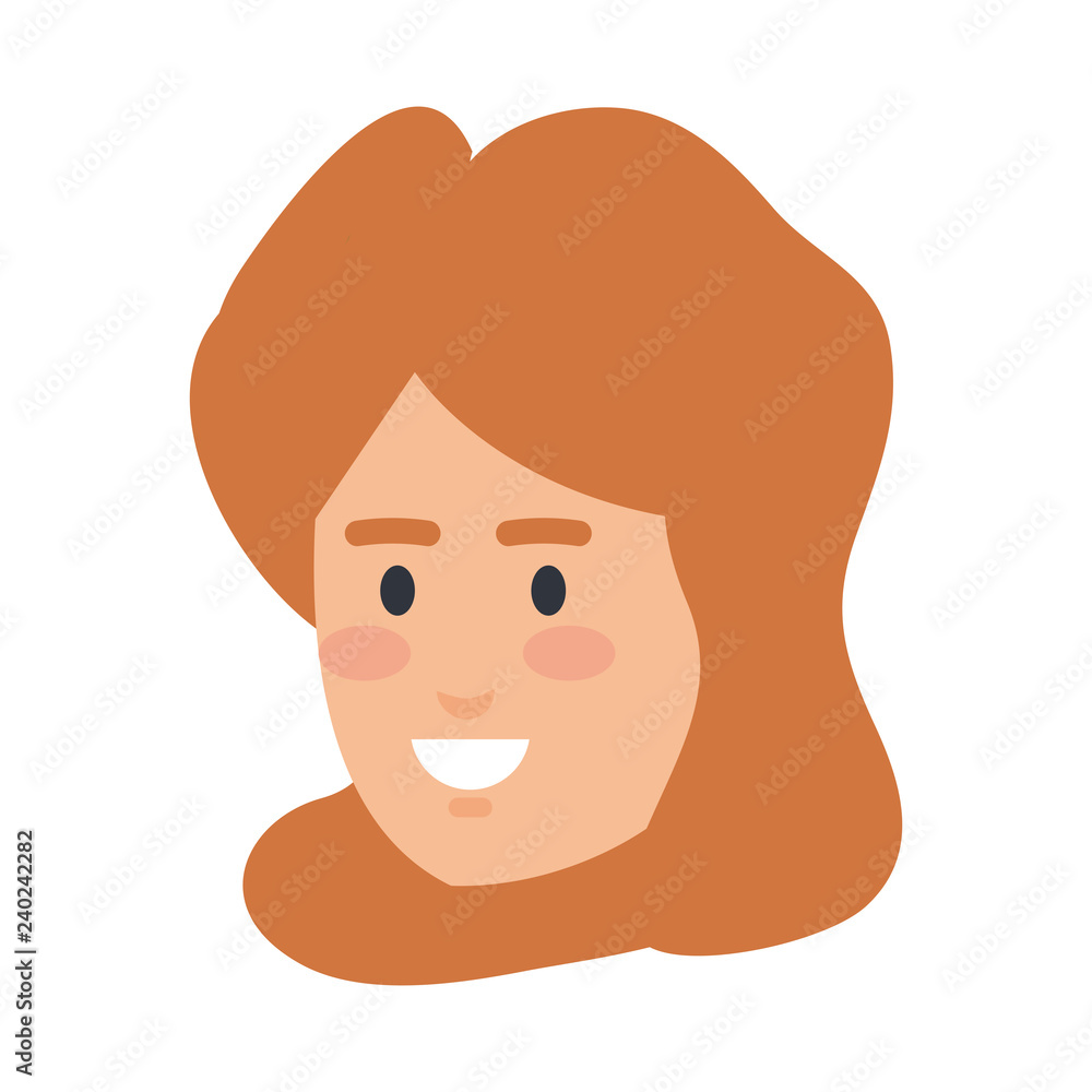 young woman head character