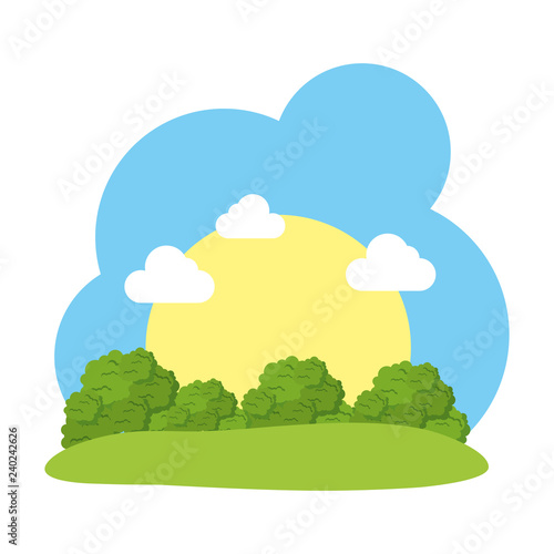 camp field landscape scene