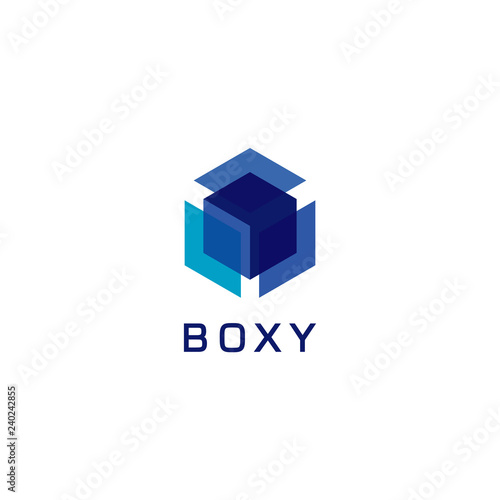 Layered Blue Cube Logo Sign Symbol Icon
