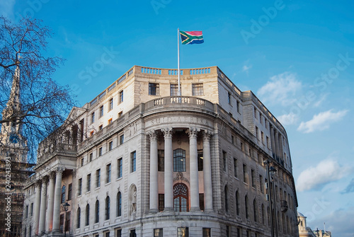 South Africa House overlooking Trafalgar Square in London