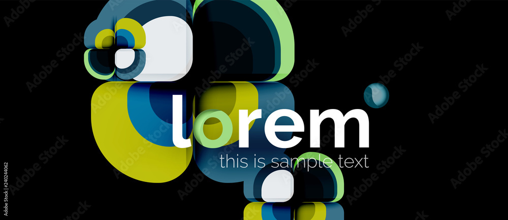 Fototapeta premium Round triangles geometric shapes composition