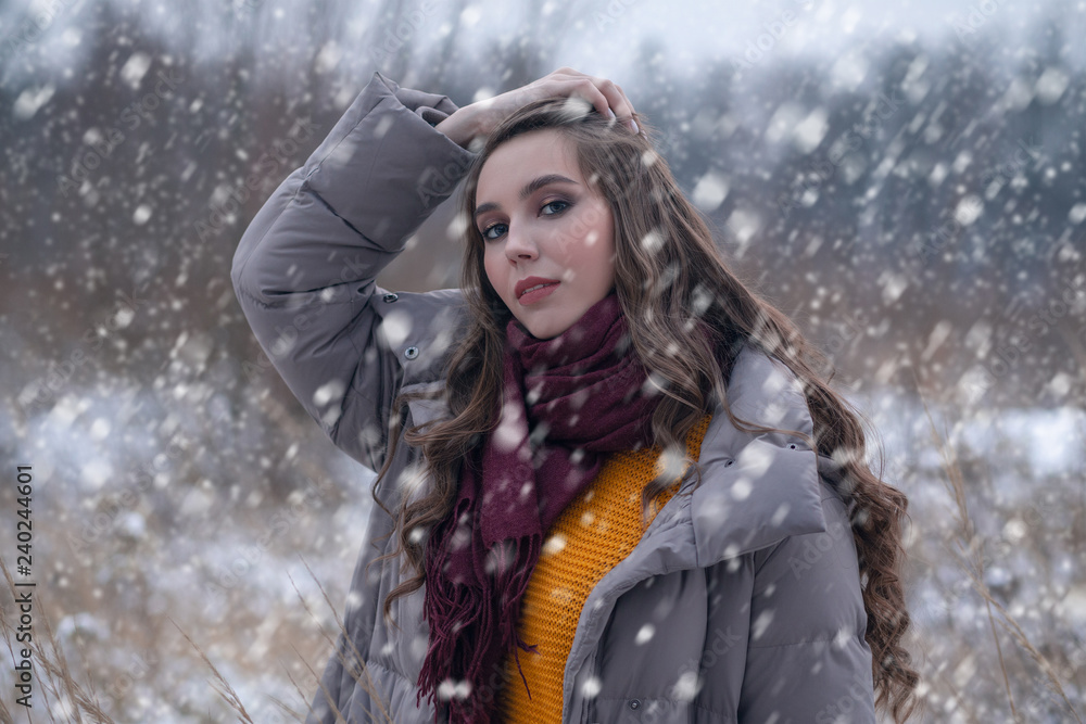woman under snow woman under snow