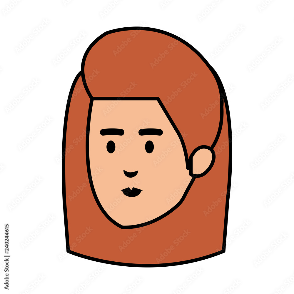 young woman head character