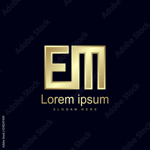 Initial Letter EM Logo Template Vector Design