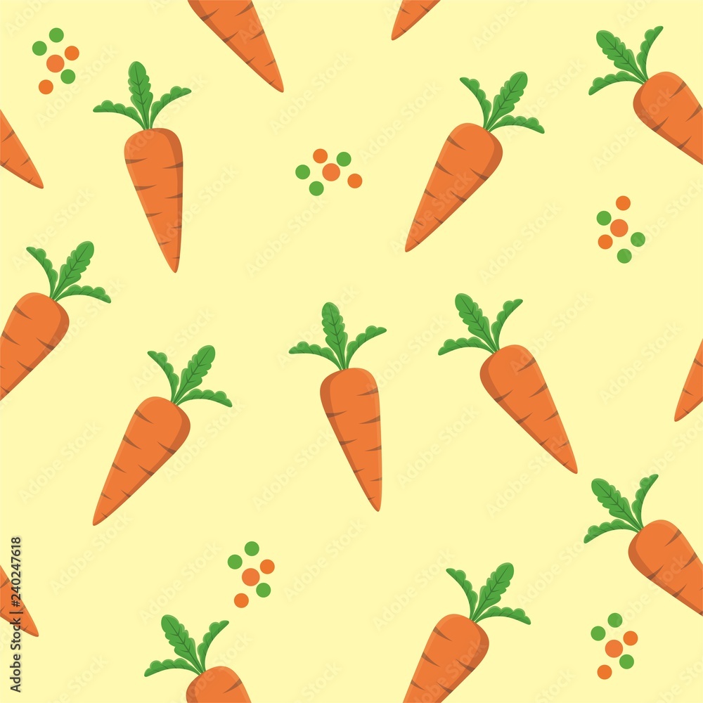 Seamless pattern with carrots and leaves Seamless pattern with carrots and leaves