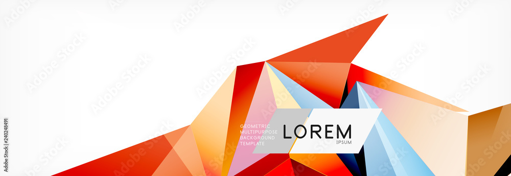 Triangle 3d polygonal art style. Future geometric design. Vector geometry futuristic illustration Triangle 3d polygonal art style. Future geometric design. Vector geometry futuristic illustration